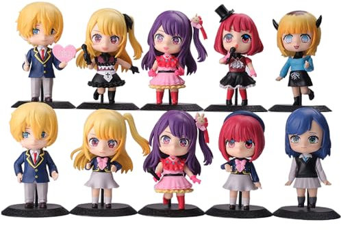 10 Stück Oshi no Ko Figur Cake Topper Anime Hoshino Ai/Hoshino Rubi Figuren Modell Statue Cartoon-Charakter-Skulptur Peripheriegerät Sammelbare Geschenke 10CM
