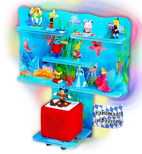 Smagnon Tonie Regal aus Acryl mit LED Beleuchtung - Passend für Toniebox oder Tonie Figuren für Jungs und Mädchen (Unterwasser Welt)