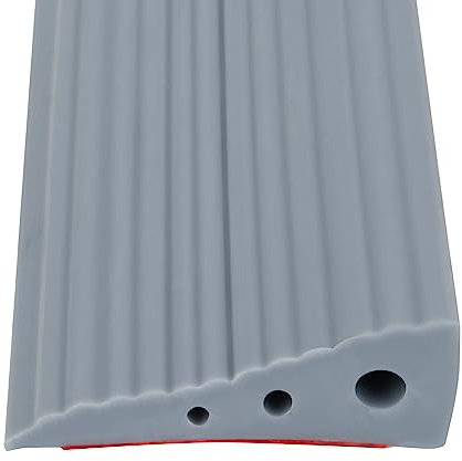 Threshold Ramps, Self-adhesive Wheelchair Ramp, Non-Slip Rubber Ramp for Sweeping Robot, Wheelchair, Scooter, Cuttable Floor Tile threshold Transition Strip (Grey, 6.5 x 2.5 x 100cm)