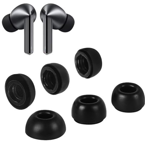 Adhiper 3 Pairs Ear Tips for Galaxy Buds3 Pro (2024), S/M/L 3 Sizes Double Flange Silicone Eartips Earbuds Earplug Replacement Fit in Case Compatible with Samsung Galaxy Buds 3 Pro (Black)