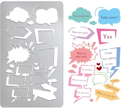 UNICRAFTALE Metallschablone Dialogfeld Schablonen Für Tagebücher Schablonen Edelstahl Verschiedenen Formen Vorlagen Metall Zeichenschablonen Für Heimwerker Malerei Scrapbooking Papierkarten Fotoalben