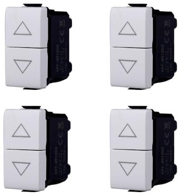 gloca Set 4 Pulsanti Doppi Saliscendi 1P+1P 10A 250V Compatibili Con Serie Matix