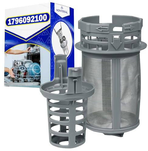 Dishwasher Filter for Coarse and Fine Cleaning Set with Original Code 1796090700 1796092100 for Beko - Warranty 10 Years - MONTERAL