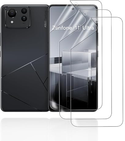 HonJenSeoa Pellicola Protettiva in Idrogel per Asus Zenfone 11 Ultra, 3 Pezzi Trasparente Morbido TPU Protezioni per Lo Schermo, Anti graffio, HD, Supporto ID Impronte Digitali