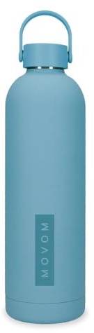 Movom Always On The Move Botella de Acero Inoxidable Azul 7x26,5x7 cms Acero Inoxidable