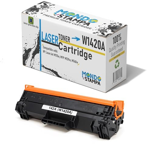 Mondo Stampa - Set mit 2 Tonern W1420A mit Chip (950 Seiten) Kompatible Tonerkartuschen Ersatz für HP 142A für Laserjet M140W, M110W, M1410W