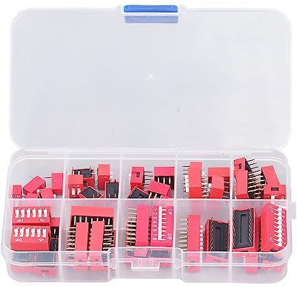 QanyEGN 45PCS TIP -Schalter Sortiertes Kit, Störungsschalter, Eingeschaltet 2,54 mm Bereich 1 2 3 4 5 6 7 8 9p für Schaltkreisstörungen