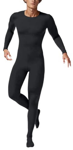 Duohropke Combinaison sexy pour homme - Combinaison invisible - Collants - Une pièce - Sous-vêtements érotiques - Clubwear - Costume de performance, Noir , 140