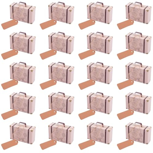 VALICLUD 20stücke Kofferförmige Bonboniere aus Kraftpapier Geschenkboxen für Hochzeiten und Feste Aufbewahrungsbox für Kleine Geschenke und Süßigkeiten