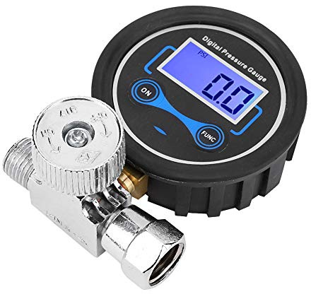 Generic Pneumatic Air Regulator Digital Pressure Gauge Control Valve 1/4in for Spray Gun, Compact Alloy Adjustable Regulating Valve for Energy-Saving, Universal for Spray Gun