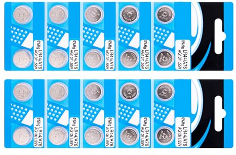Obotsnoi 10 / 20Pieces High Capacity LR44 AG13 5 V Alkaline Button Cell Button Batteries for Small Electronics Medicals Devices