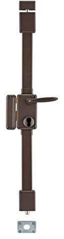 THIRARD - Boitier de Serrure en Applique Beluga à Fouillot pour Porte d'Entrée - Gauche - 3 Points - Axe 45 mm - Marron - Acier - Mécanisme à 8 Goupilles - Gâche Équerre - Poignée Double