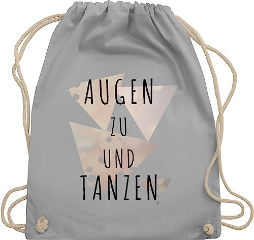 Shirtracer Turnbeutel Rucksack - Festival Zubehör - Augen zu und tanzen - Unisize - Hellgrau - hipster bag festivalbeutel konzert tanz beutel tanzbeutel festival-bag festivals dance stoffrucksack