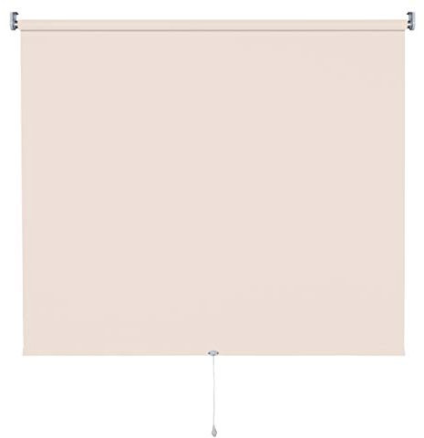 Verdunkelungsrollo Springrollo Mittelzugrollo 13 Farben klemmfix Rollo ohne Bohren Breite 62-202 cm Höhe 180 cm Fenster Vorhang blickdicht verdunkelnd klemmbar Klemmträger (82 x 180 cm / Creme)