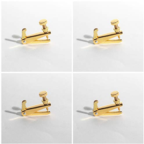 MI&VI Violin Fine Tuners - Stainless Steel Adjusters, Gold, 4Pcs (1/2 Size)