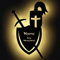 Schlummerlicht24 Licht & Deko Ritter Rüstung Helm Schwert und Schild I EIN LED Geschenk aus Holz mit Name personalisiert für Kinder & Erwachsene