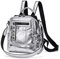 AlwaySky Frauen Rucksack Schultertasche, Designer Daypack Wasserdicht PU-Leder Rucksack für einkaufen, schule, reise und etc, Silber
