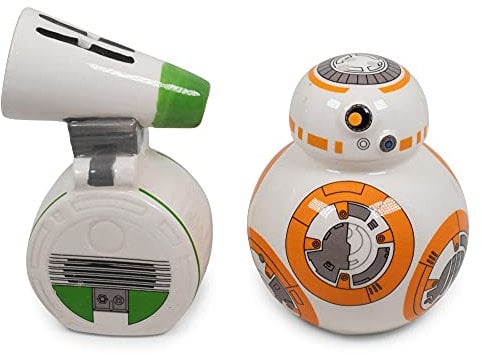 Star Wars BB-8 and D-O Ceramic Salt and Pepper Shakers | Set of 2, White (SW35745)