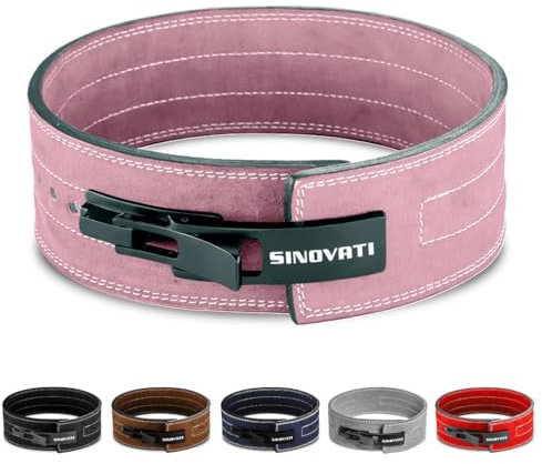 SINOVATI Premium Gewichthebergürtel KDK Gürtel mit Schnalle, Weightlifting Lever Belt für Fitness Powerlifting Krafttraining Bodybuilding, mit 8.5cm / 10cm Höhe, Frauen und Männer (Pink, M)
