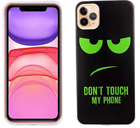König Design Handyhülle kompatibel mit Apple iPhone 11 Pro Max Silikon Case Hülle Sturzsichere Back-Cover Handyhülle - Don't Touch My Phone Grün Schwarz