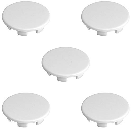 5x CACHE ROND A CLIPSER PLASTIQUE BLANC BOUCHON PROTECTION TROU MEUBLE MUR CLOISON (Ø25.4mm (1))