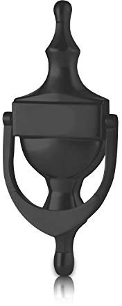 XFORT® Victorian Urn Door Knockers - Smooth Black, Elegant Front Door Furniture with Classic Period Design