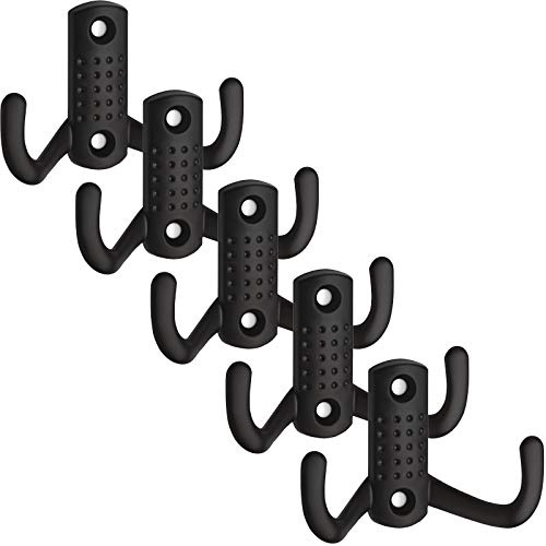 SOTECH 5 x Garderobenhaken JASMIN schwarz 47,5 x 70 x 25 mm BA 32 mm 2-fach | Kleiderhaken Garderobe Mantelhaken