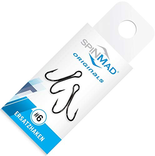 SpinMad Ersatzhaken Zwillingshaken für Bleikopfspinner, Größe/Packungsinhalt:Gr. 6 für Spinmad 10g / 6 Stück