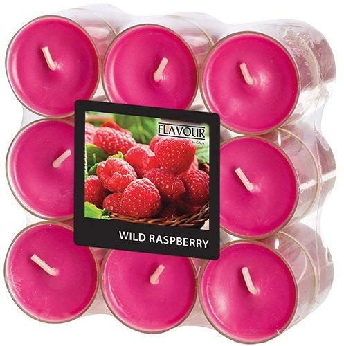Gala Flavour by GALA Duftlichte Ø 38 mm, 24 mm weinrot - Wild Raspberry in Polycarbonathülle 96985 Duftkerzen Teelichter Duft-Teelichter, 18 Stück