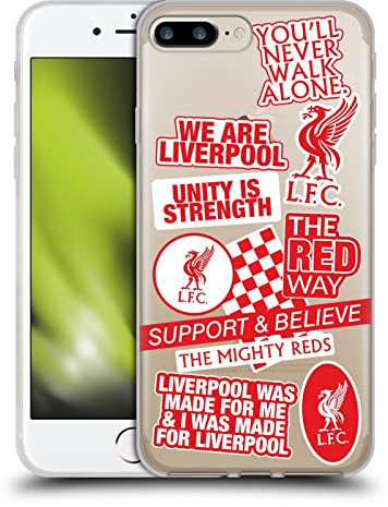 Head Case Designs Officially Licensed Liverpool Football Club Reds Souvenirs Soft Gel Case Compatible With Apple iPhone 7 Plus/iPhone 8 Plus