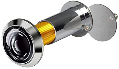 Türspion mit schwenkbarer Sichtschutzabdeckung, 220° Weitwinkel, 14 mm Durchmesser,Silber-,Dicke 75-95