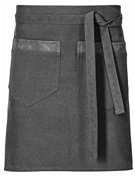 EXNER Schürze, Vorbinder Canvas, mit Taschen und Schlaufen, für Gastronomie, Service Kaffee, Bistro, B80 x L45cm, in grau, schwarz, braun, grün lieferbar