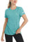 TACVASEN Sportshirt Damen Kurzarm Tshirt Outdoor Freizeitshirt Stretch Atmungsaktiv Funktions Meliert Shirt Wandern Gym Yoga (M, Hellgrün)