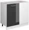 Vicco Eckunterschrank R-Line, Anthrazit Hochglanz/Weiß, 86 cm ohne Arbeitsplatte