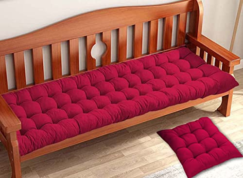 Coussin de banc rembourré 2/3 places 80/100/120 cm 140 x 40 cm rectangulaire en coton pour intérieur et extérieur