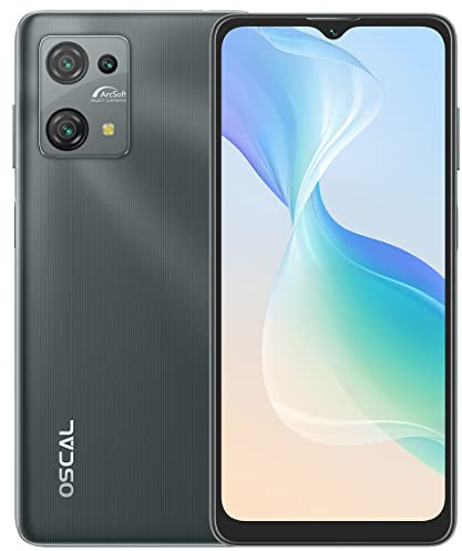 OSCAL C30 Pro Android 12 Telephone Débloqué, Qcta-Core 4Go+64Go, 6.5’’ HD+, Dual SIM(Fente pour 3 Cartes) Smartphone, 12MP+5MP, Batterie 5080mAh, GPS Empreinte Digitale Déverrouillage du Visage Noir