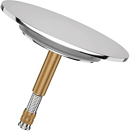 Hduacuge BadewannenstöPsel mit Universeller Passform - Rostfreier BadewannenstöPsel mit Doppeldichtung - BadewannenstöPsel für HandelsüBliche Badewanne Chrom