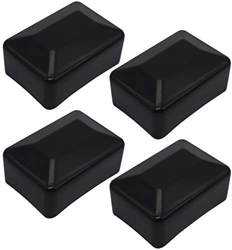 SKIR'CO (4 Stück) Zaunpfosten Kappen, Rechteckig Schwarz Kunststoffkappen 40 x 60 mm, Zaunpfosten Abdeckung Tiefschwarz RAL 9005 Farbe