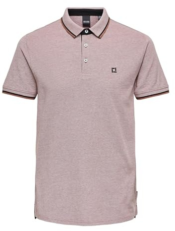 ONLY & SONS Men's Onsfletcher Slim SS Polo Noos, Copper Brown, L