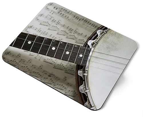 Destination Vinyl ltd Banjo Guitar and Music Flexible Rectangle 5mm Rubber Mouse Mat Pad Office Home Novelty Printed Desk Accessory #50189