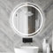 sunrik LED Espejo de baño Redondo de 50 cm, Espejo de baño con iluminación con 3 Colores de luz Regulables, Espejo de baño con función de Memoria e Interruptor táctil, IP44 Ahorro de energía