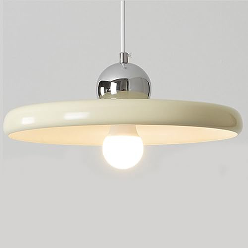 WOLWES Creative Flying Saucer -Shaped Chandelier Lampshade, Nordic -Style Metal Pendant Lamp, Flush Mount Sucking Hanging Lamp, E27 Base Single Pendant Light, Restaurant Balcony Decorative Lamps