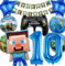 Minercraft Geburtstagsdeko junge Geburtstag Deko Junge Miner Gamer Luftballon Geburtstag Deko Geburtstag Set Geburtstagsdeko Junge Party Deko Tortendeko Kuchen Deko (10th)