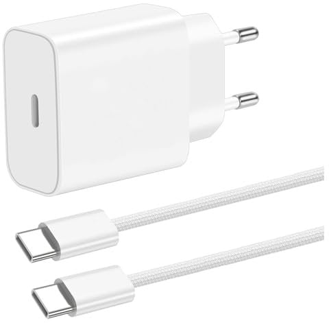 ZLONXUN Caricatore 20W Alimentatore per iPad Pro 12.9 3Gen/11 1Gen and up, iPad Air 5th/4th, 2022 iPad 10th Mini 6th.Caricabatterie e Cavo USB C 1,5 Metri