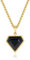 COAI Herren Damen Goldkette mit schwarzem Onyx-Herz-Anhänger 60cm