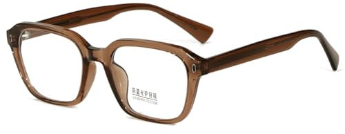kachawoo Anti Blaues Licht Gläser Männer Frauen Quadratische Gläser Rahmen TR90 Brillen Computer Brillen (brown with clear)