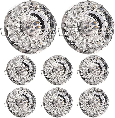 HSF Lámpara empotrable de techo Led de acero inoxidable con luz empotrada de cristal de entrada de 3W y 5W for iluminación de dormitorio, focos oculares for Baños, Cocinas Y Salas De Estar ( Color : 3