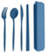 ulafbwur Cutlery Set 4Pcs/Set Reusable Portable Plastic Cutlery Set with Storage Box Students Spoon Fork Cutter Chopsticks Tableware Set for Outdoor Flatware Set,(C1028)