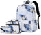 Imyth Backpack for Teen Girls School Gift Bookbag Lunch Box Pencil Bag 3 in 1 Set, Marble Black, L, School