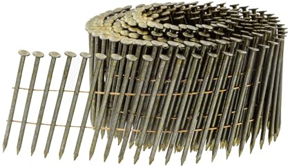 UnitSteel 15° Coilnägel - 2,5x55mm, 3.000 stück, Kleine Verpackung, Ringnägel für Druckluft-Nagler, Beringt/verzinkt, für fast alle Marken von Tackern